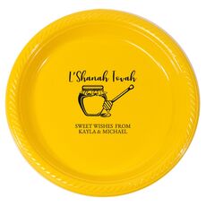 L'Shanah Tovah Honey Pot Plastic Plates