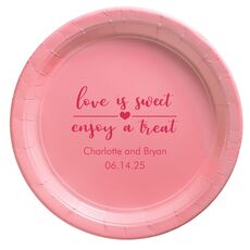 Love is Sweet Enjoy a Treat Paper Plates