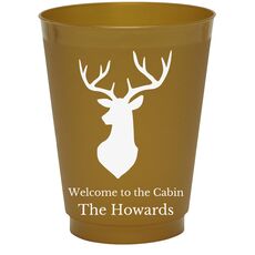 Mounted Buck Colored Shatterproof Cups