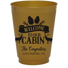 Welcome to Our Cabin Colored Shatterproof Cups