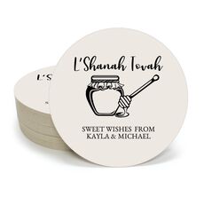 L'Shanah Tovah Honey Pot Round Coasters