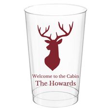 Mounted Buck Clear Plastic Cups