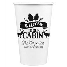 Welcome to Our Cabin Paper Coffee Cups