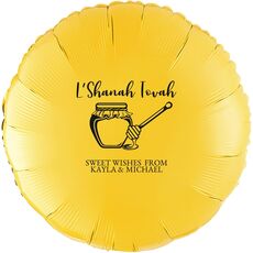 L'Shanah Tovah Honey Pot Mylar Balloons