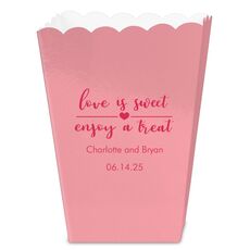 Love is Sweet Enjoy a Treat Mini Popcorn Boxes