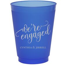 We're Engaged Colored Shatterproof Cups