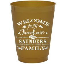 Welcome To Our Farmhouse Colored Shatterproof Cups