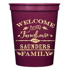 Welcome To Our Farmhouse Stadium Cups