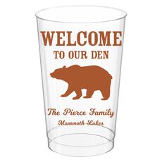 Welcome To Our Den Clear Plastic Cups