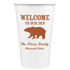 Welcome To Our Den Paper Coffee Cups