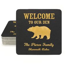 Welcome To Our Den Square Coasters