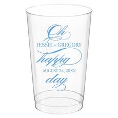 Romantic Oh Happy Day Clear Plastic Cups