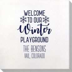 Welcome To Our Winter Playground Bamboo Luxe Napkins