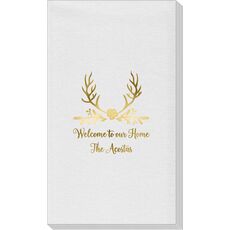 Pine Berry Antlers Linen Like Guest Towels