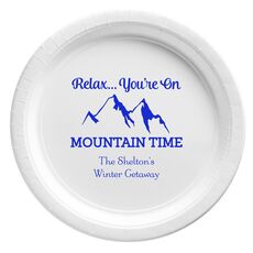 Relax You're On Mountain Time Paper Plates