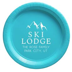 Mountain Ski Lodge Paper Plates