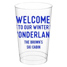 Welcome To Our Winter Wonderland Clear Plastic Cups