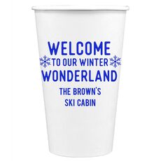 Welcome To Our Winter Wonderland Paper Coffee Cups