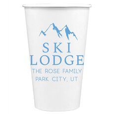 Mountain Ski Lodge Paper Coffee Cups