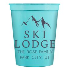 Mountain Ski Lodge Stadium Cups