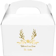 Pine Berry Antlers Gable Favor Boxes