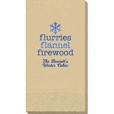 Flurries Flannel Firewood Guest Towels