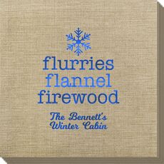 Flurries Flannel Firewood Bamboo Luxe Napkins