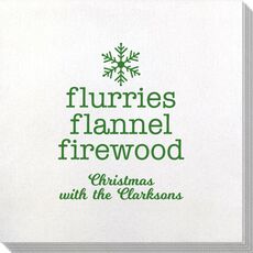 Flurries Flannel Firewood Bamboo Luxe Napkins
