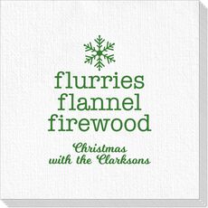Flurries Flannel Firewood Deville Napkins