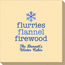 Flurries Flannel Firewood Linen Like Napkins