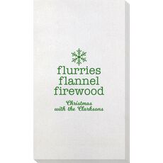 Flurries Flannel Firewood Bamboo Luxe Guest Towels