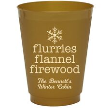Flurries Flannel Firewood Colored Shatterproof Cups