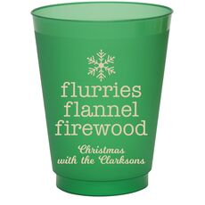 Flurries Flannel Firewood Colored Shatterproof Cups