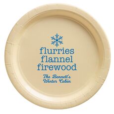 Flurries Flannel Firewood Paper Plates