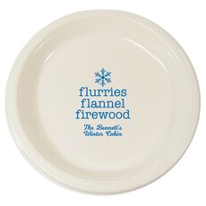 Flurries Flannel Firewood Plastic Plates