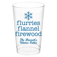 Flurries Flannel Firewood Clear Plastic Cups