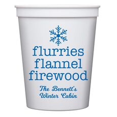 Flurries Flannel Firewood Stadium Cups