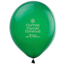 Flurries Flannel Firewood Latex Balloons