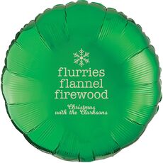 Flurries Flannel Firewood Mylar Balloons