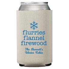 Flurries Flannel Firewood Collapsible Koozies