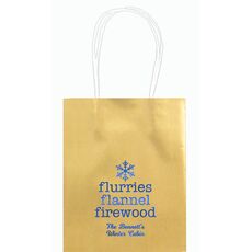 Flurries Flannel Firewood Mini Twisted Handled Bags