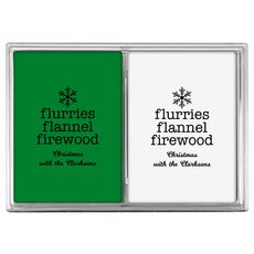 Flurries Flannel Firewood Double Deck Playing Cards