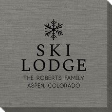 Snowflake Ski Lodge Bamboo Luxe Napkins