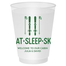 Eat Sleep Ski Shatterproof Cups