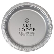 Snowflake Ski Lodge Plastic Plates