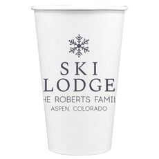 Snowflake Ski Lodge Paper Coffee Cups