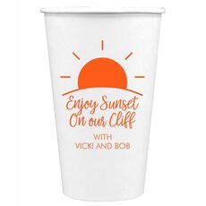 Enjoy Sunset on our Cliff Paper Coffee Cups