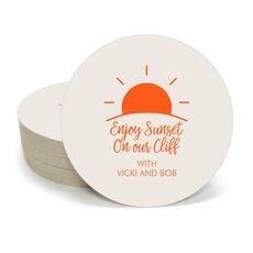 Enjoy Sunset on our Cliff Round Coasters