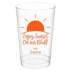 Enjoy Sunset on our Bluff Clear Plastic Cups