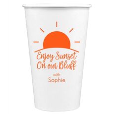 Enjoy Sunset on our Bluff Paper Coffee Cups